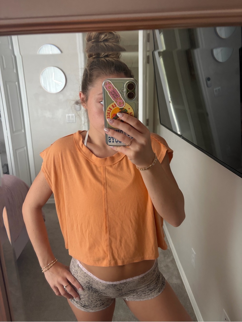 Altar'd State Cropped Boxy Tee — Orange